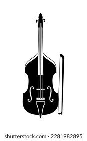 Classical fiddle silhouette instrument isolated