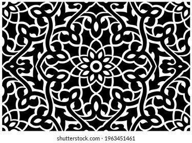 Classical floral ornament in oriental indian style