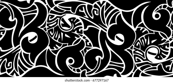 Classical floral ornament in oriental style. Strip or cornice. Decor in vector graphics