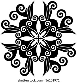 ornamento floral clásico, ilustración vectorial