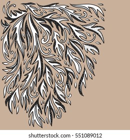 Classical flourish doodle illustration decorative background