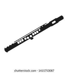 Classical Flute On The White Background. Vector Illustration.