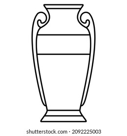 The classical form of the Greek amphora. Ceramic vase for the interior. An urn made of clay. Vector icon, outline, isolated. Editable stroke