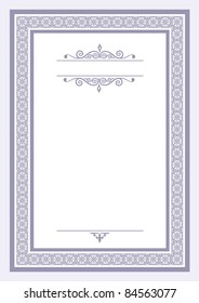 Classical frame for invitation, diploma or certificate. Elements are individually grouped and can be rearranged to change the look or color.