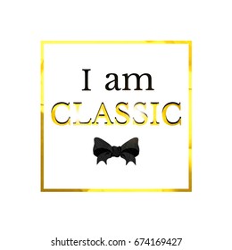 Classical gold  print on t-shirt. Vector illustration eps 10.