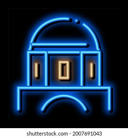 classical greek building dome neon light sign vector. Glowing bright icon classical greek building dome sign. transparent symbol illustration