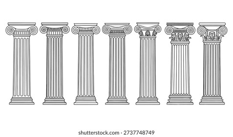 Classical Greek Columns Displayed for Architectural Design Inspiration