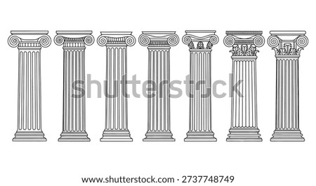 Classical Greek Columns Displayed for Architectural Design Inspiration