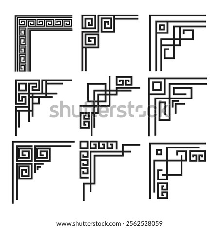 Classical Greek Corner Decoration Vector Illustration