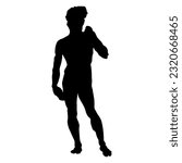 Classical Greek sculpture silhouette. Vector illustration