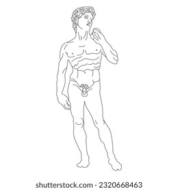 Classical Greek sculpture silhouette. Vector illustration