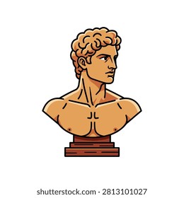 Classical greek statue bust sculpture vector illustration with sculpture classical illustration mythology sculpted