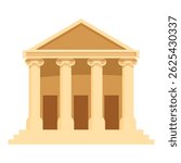 Classical greek temple with columns and stairs, showcasing ancient architecture