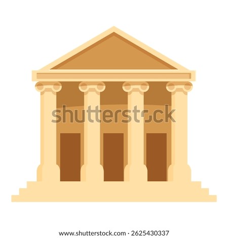 Classical greek temple with columns and stairs, showcasing ancient architecture