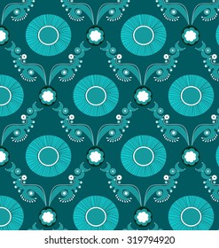 Classical green geometric patterns. Abstract image of the eyes