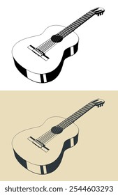 Guitarra clássica é um instrumento musical de corda depenada acústica