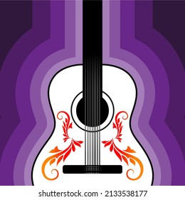 classical guitar with colorful decoration