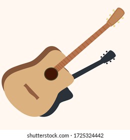 
classical guitar design, with a flat style. music theme