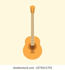 Classical guitar flat vector design for music related illustration