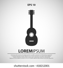 classical  guitar icon. acoustic guitar vector illustration