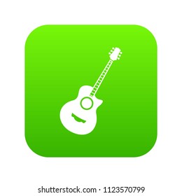 Classical guitar icon digital green for any design isolated on white vector illustration