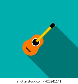 Classical guitar icon, flat style