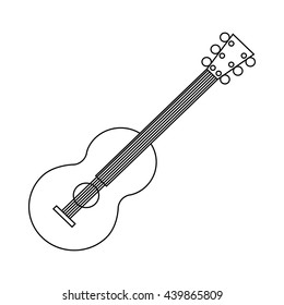 Classical guitar icon, outline style
