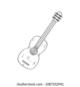 Classical guitar icon sketch