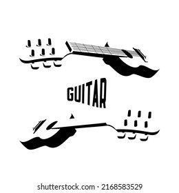 vector de ilustración de guitarra clásica, silueta de guitarra acústica