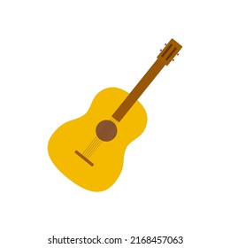 Classical guitar isolated on white background for your design, vector illustration.