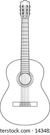 Classical Guitar Line Art