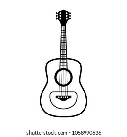 Classical guitar line simple icon