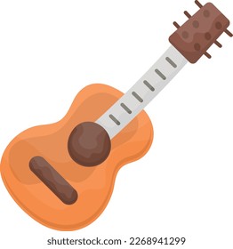 classical guitar with nylon string concept, Composite chordophone vector color icon design, Camping and outdoor symbol, extreme sport equipment sign, Wildlife and Expedition element stock illustration