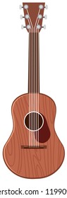 A classical guitar on white background illustration