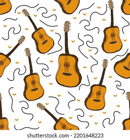 Classical guitar seamless pattern , for printing