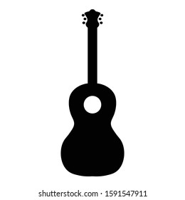 Classical Guitar Silhouette black color design for pattern