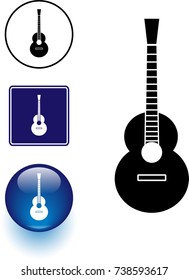 classical guitar symbol sign and button