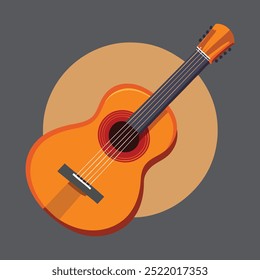 Classical guitar in vector shape with two color variants
