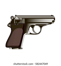 The classical gun on a white background. Vector illustration