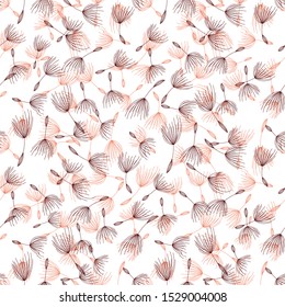 Classical hand drawn dandelion repeat pattern design  