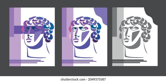 classical head sculpture poster set