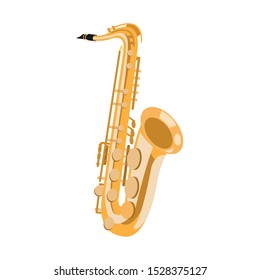 classical instruments, saxophone icon over white background, vector illustration