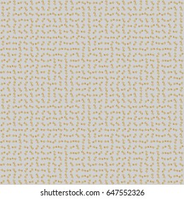 Classical invite sample seamless pattern with lace damask pattern. Laconic wedding card decorated with vector golden ornament on a gray background. Announcement card in a simple design.