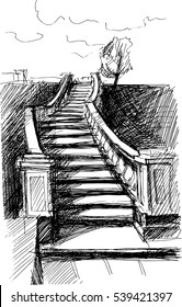 Classical ladder on a white background