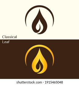 Classical leaf logo vector. (spa and massage icon)