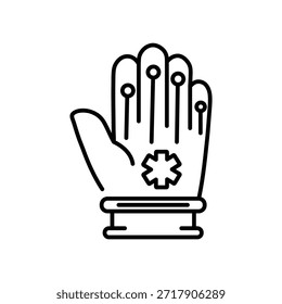 Clásica icono de estilo lineal de guante