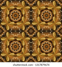 Classical luxury old fashioned damask ornament, royal victorian seamless texture for wallpapers, textile, wrapping. Illustration in yellow colors. Vector. Vector cute seamless pattern background.