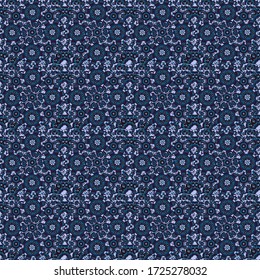Classical luxury old fashioned damask ornament, royal victorian seamless texture for textile, wrapping. Exquisite baroque template in blue, brown and violet colors. Vector damask seamless pattern.