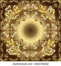 Ornamento clásico lujoso de damasco a la antigua, textura victoriana real sin costura para papeles pintados, textiles, envoltura. Vector. Vector lindo fondo de patrón sin costura. Ilustración en tonos marrones y beige