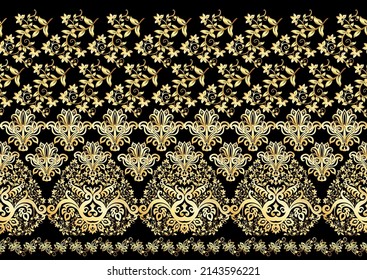 Classical luxury old fashioned damask ornament, royal victorian floral baroque. Seamless pattern, background. Vector illustration.